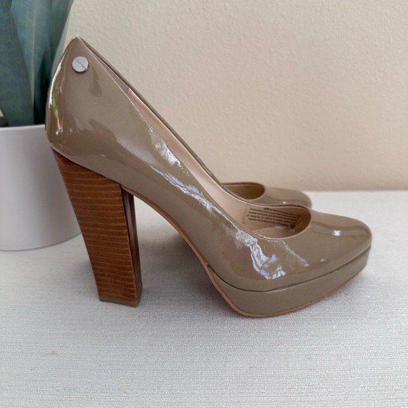Calvin Klein Shoes - New Calvin Klein Emmy Nude Patent Hight Heels Women’s 6M